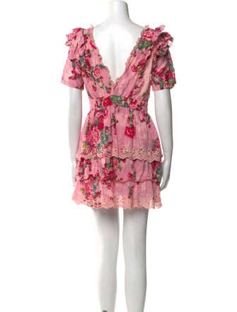LoveShackFancy Floral Print Mini Dress
