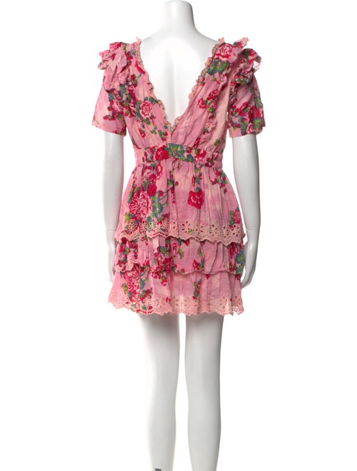 LoveShackFancy Floral Print Mini Dress