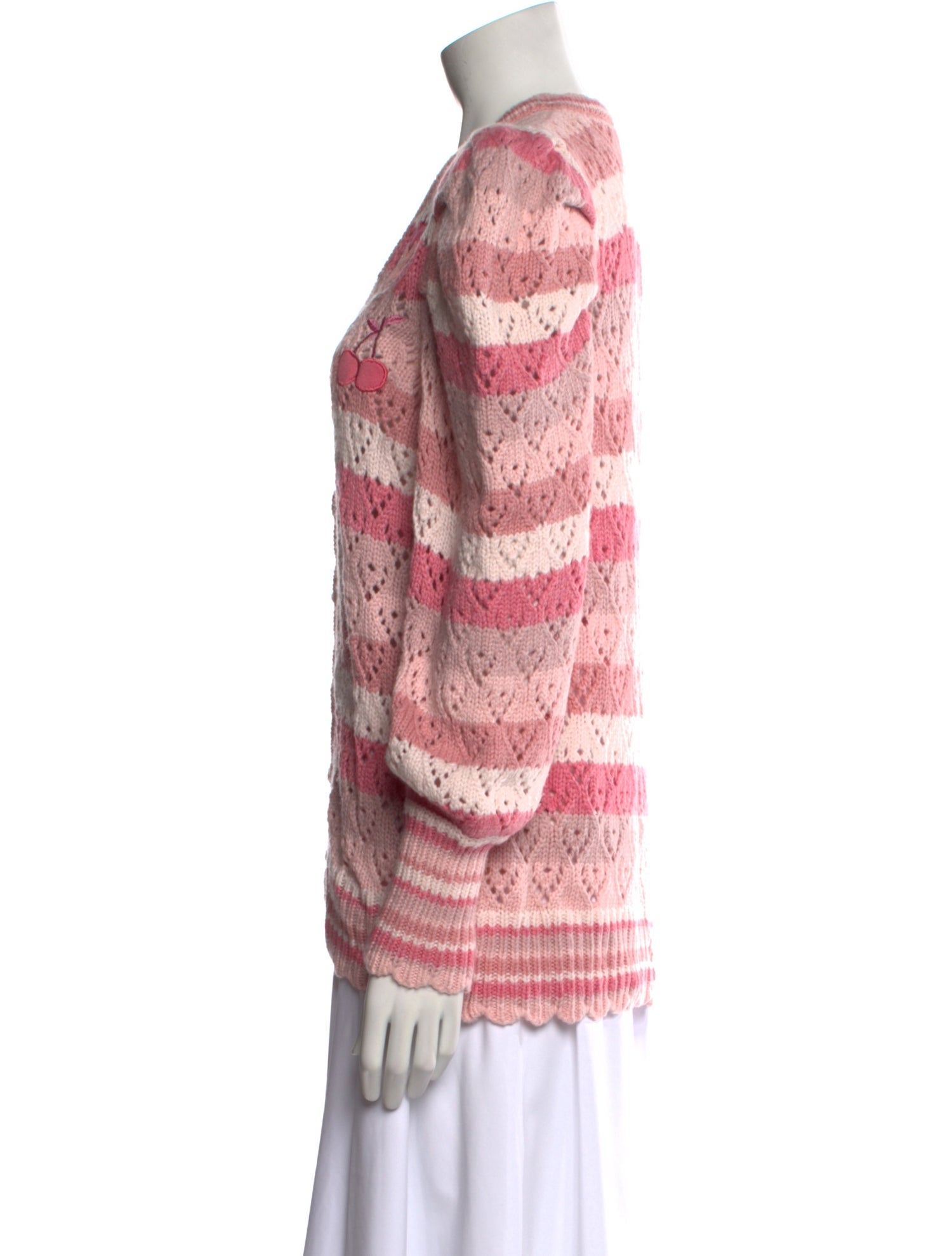 LoveShackFancy Striped V-Neck Sweater