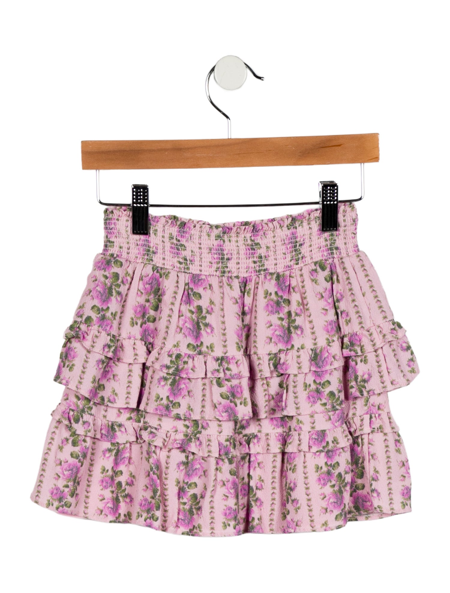 LoveShackFancy Girls' Floral Print Skirt