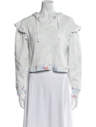 LoveShackFancy Striped V-Neck Crop Top