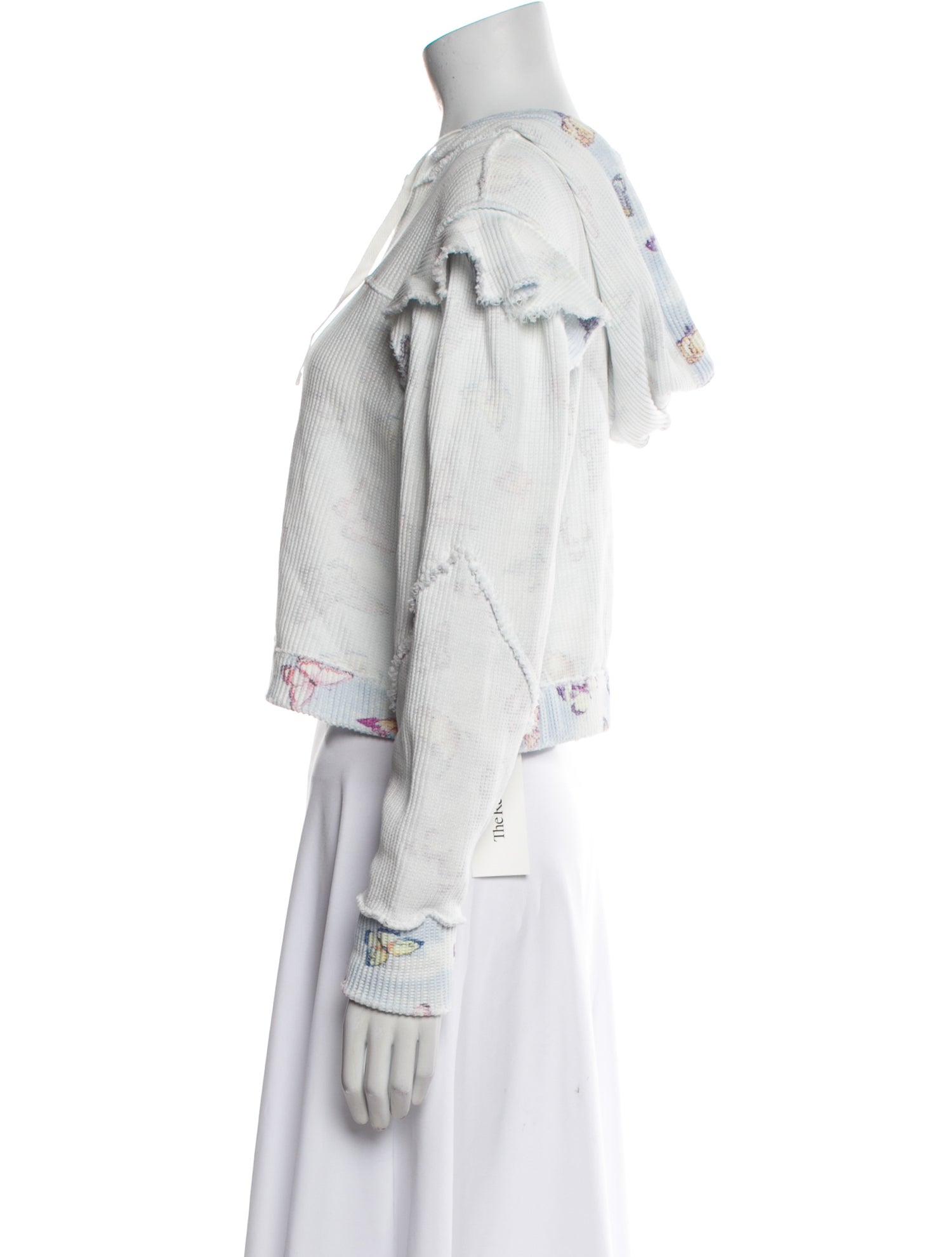 LoveShackFancy Striped V-Neck Crop Top