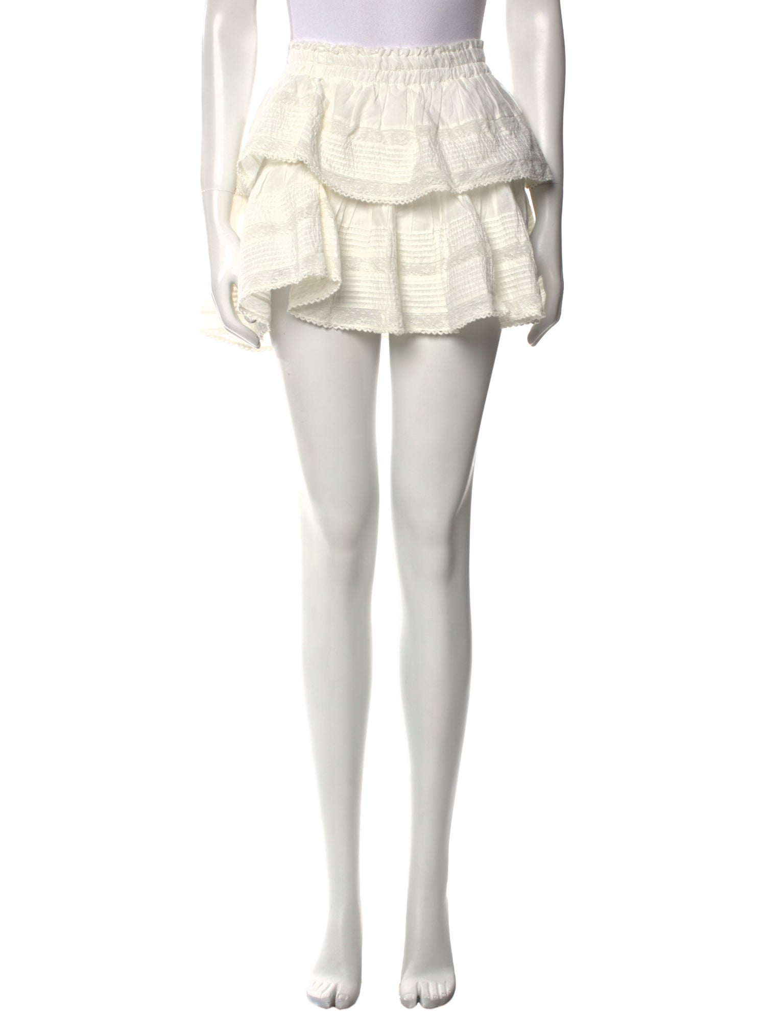 LoveShackFancy Ruffle Embellishment Mini Skirt