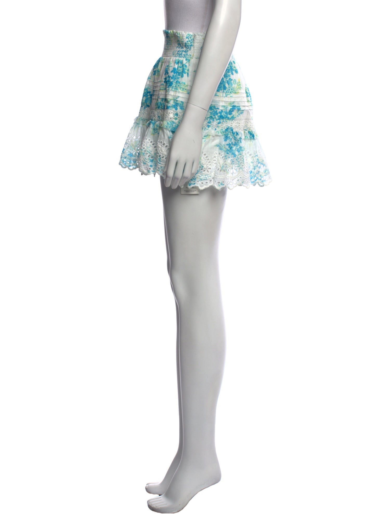 LoveShackFancy Floral Print Mini Skirt