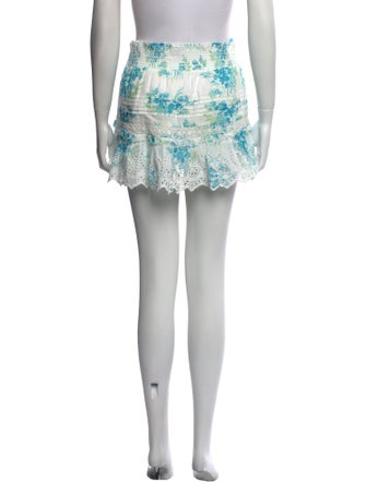 LoveShackFancy Floral Print Mini Skirt