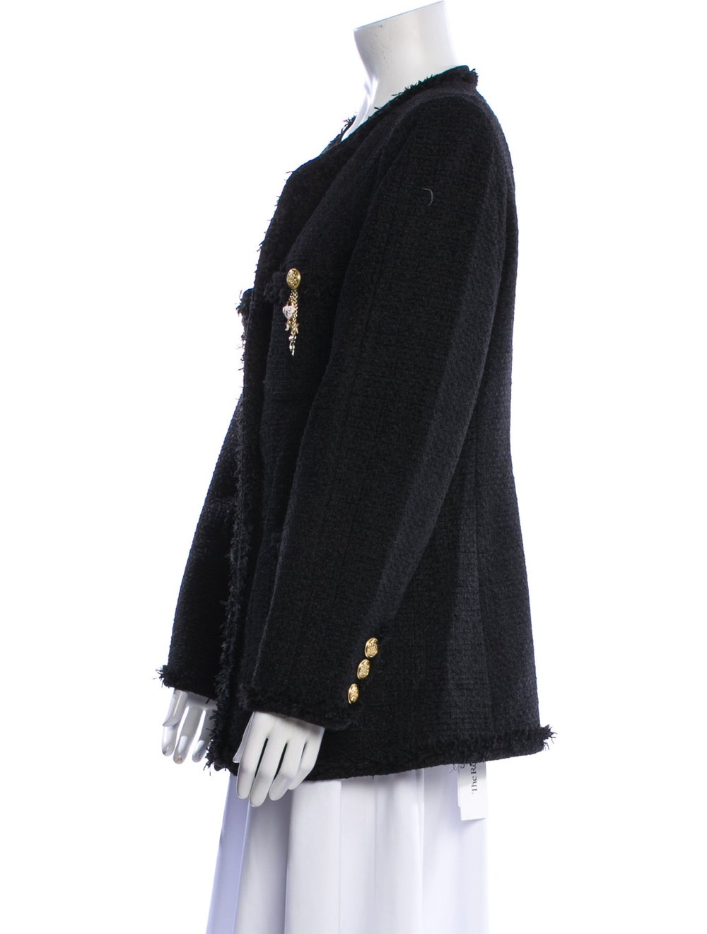 LoveShackFancy Evening Jacket Black Raw-Edge & St… - image 2