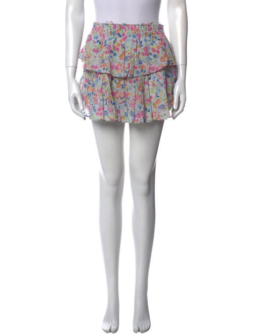 LoveShackFancy Floral Print Mini Skirt