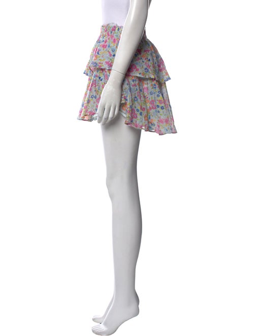 LoveShackFancy Floral Print Mini Skirt