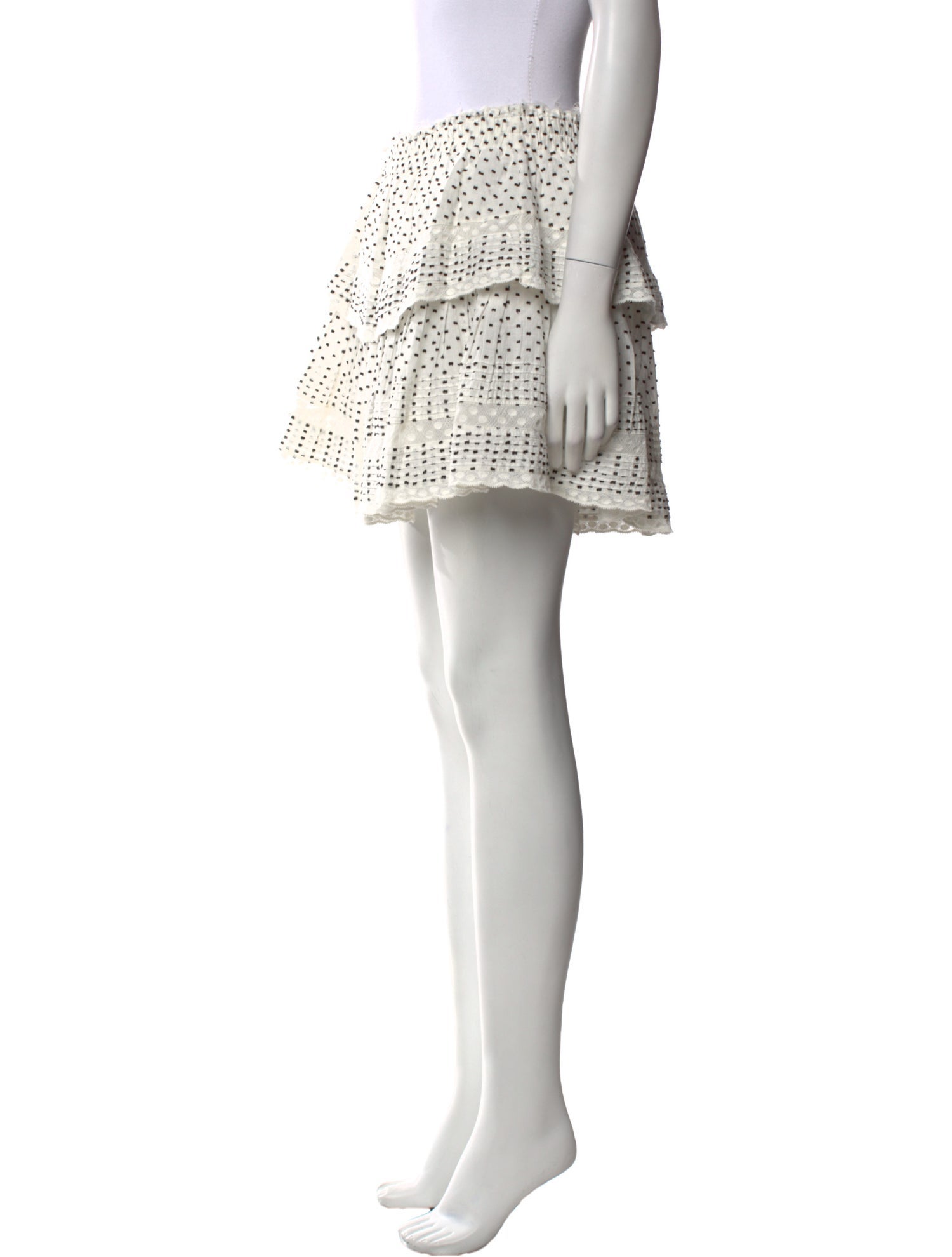 LoveShackFancy Polka Dot Print Mini Skirt