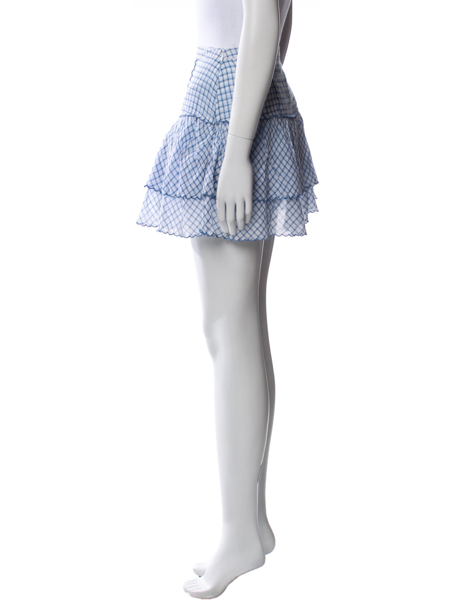 LoveShackFancy Plaid Print Mini Skirt