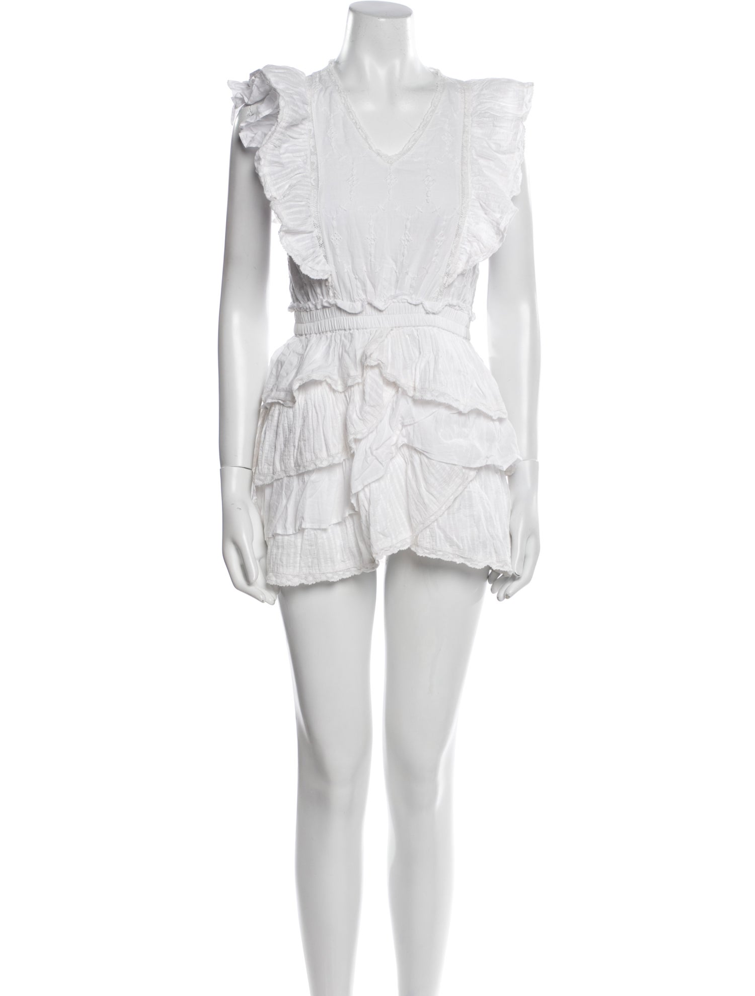 LoveShackFancy V-Neck Mini Dress