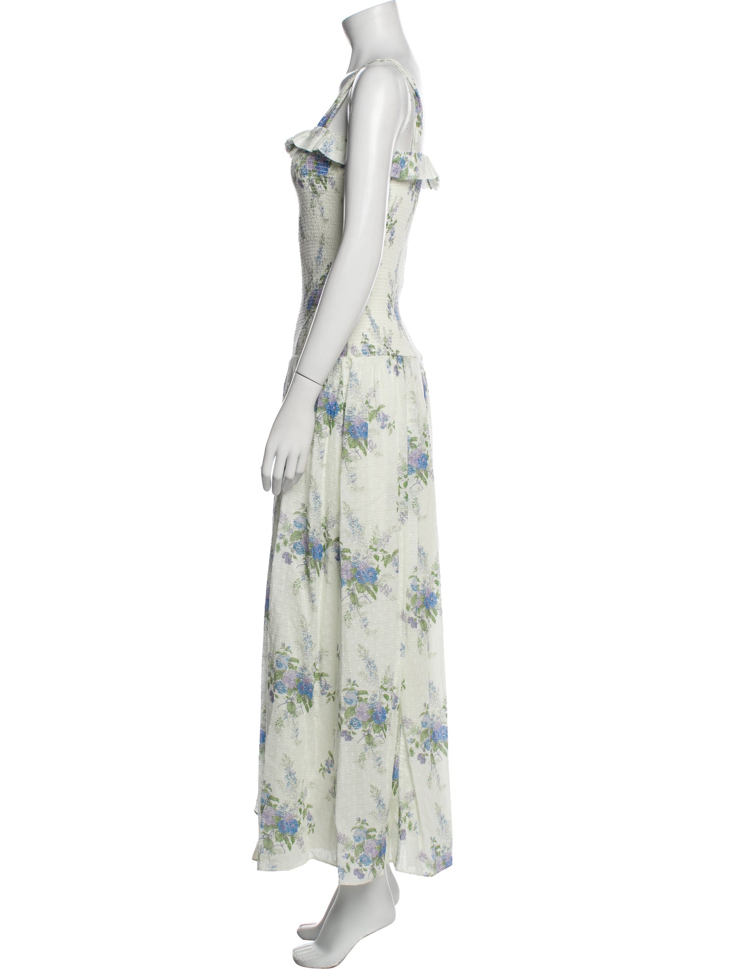 LoveShackFancy Floral Print Long Dress