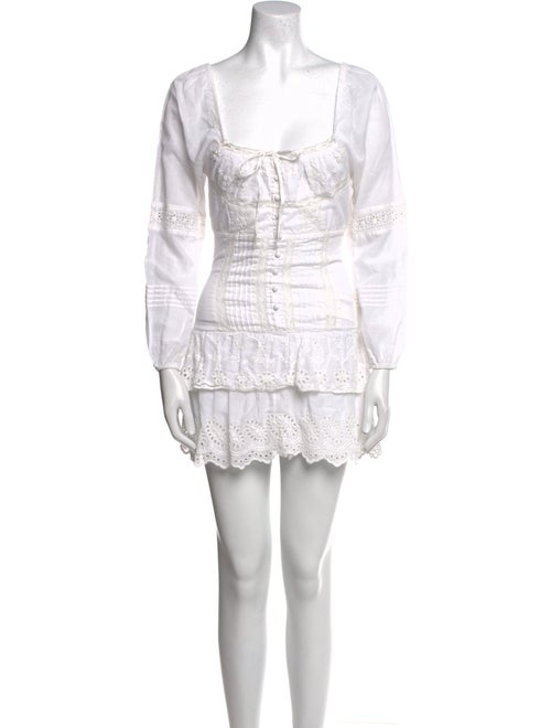 LoveShackFancy Square Neckline Mini Dress