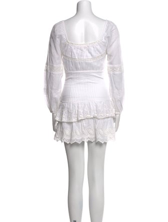 LoveShackFancy Square Neckline Mini Dress