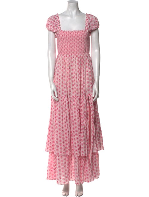 LoveShackFancy Floral Print Long Dress