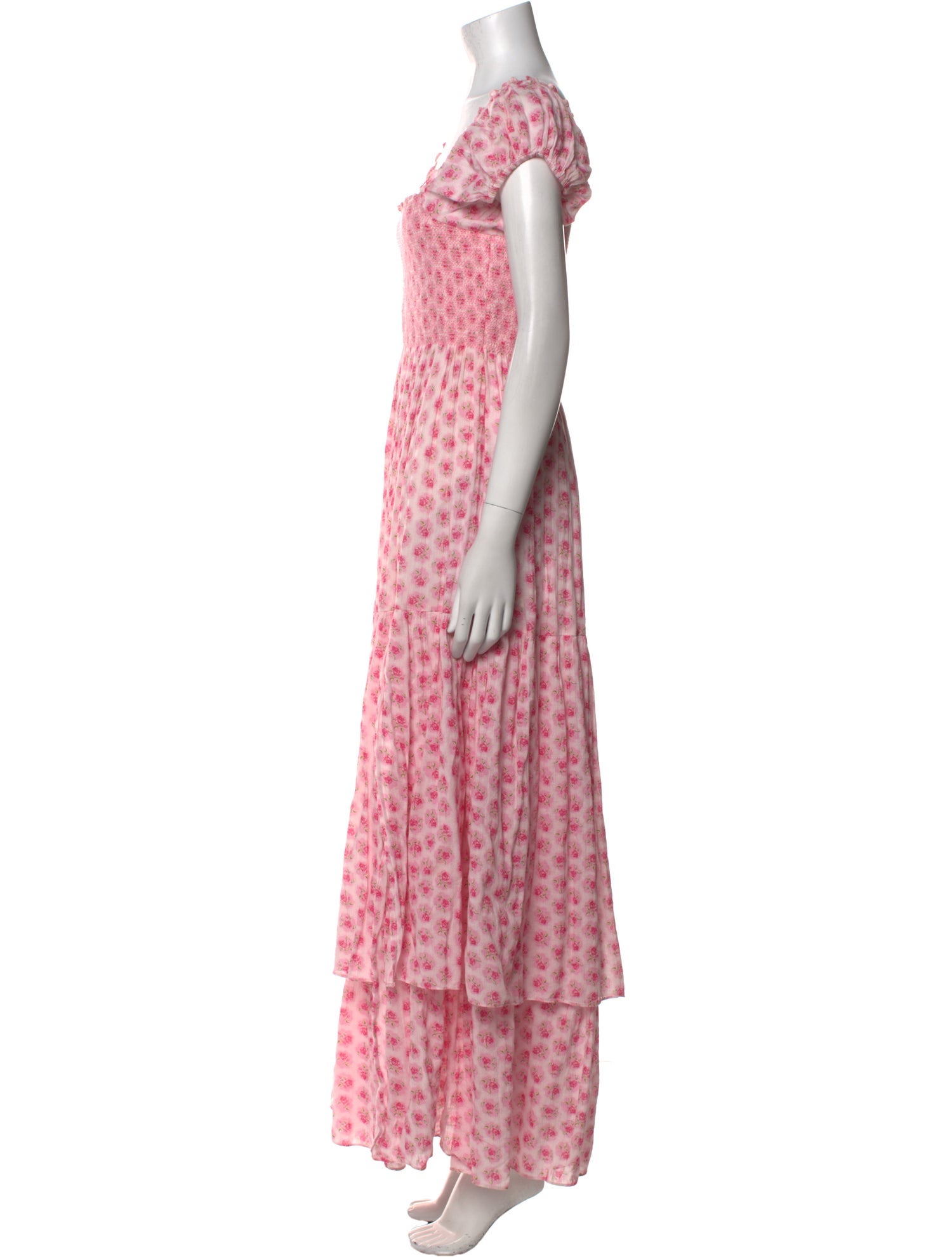 LoveShackFancy Floral Print Long Dress