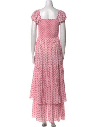 LoveShackFancy Floral Print Long Dress