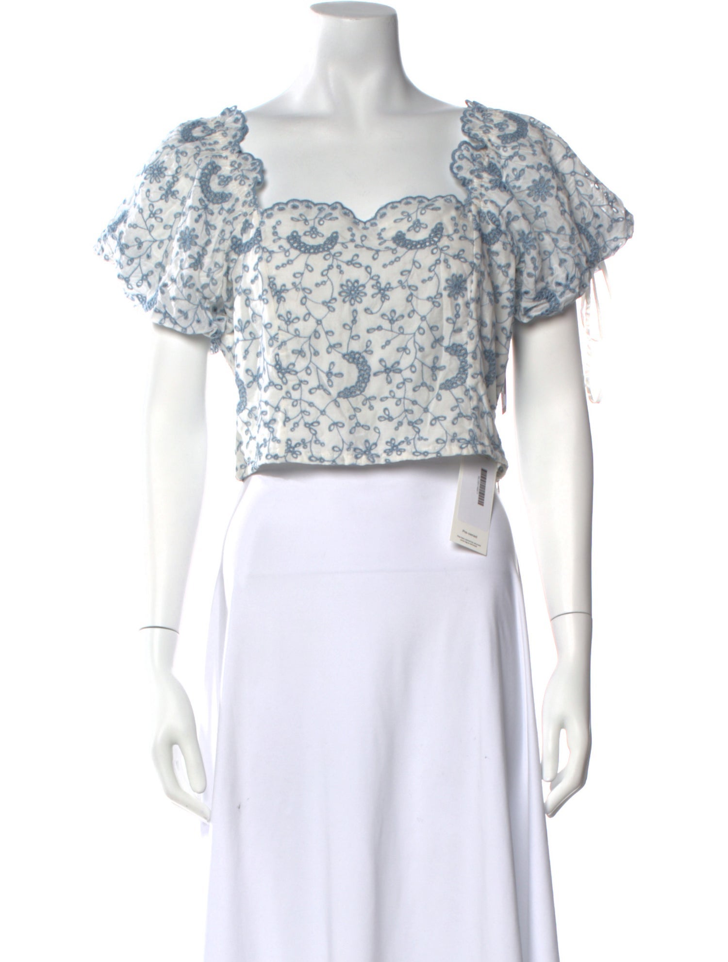 LoveShackFancy Floral Print Square Neckline Crop Top w/ Tags