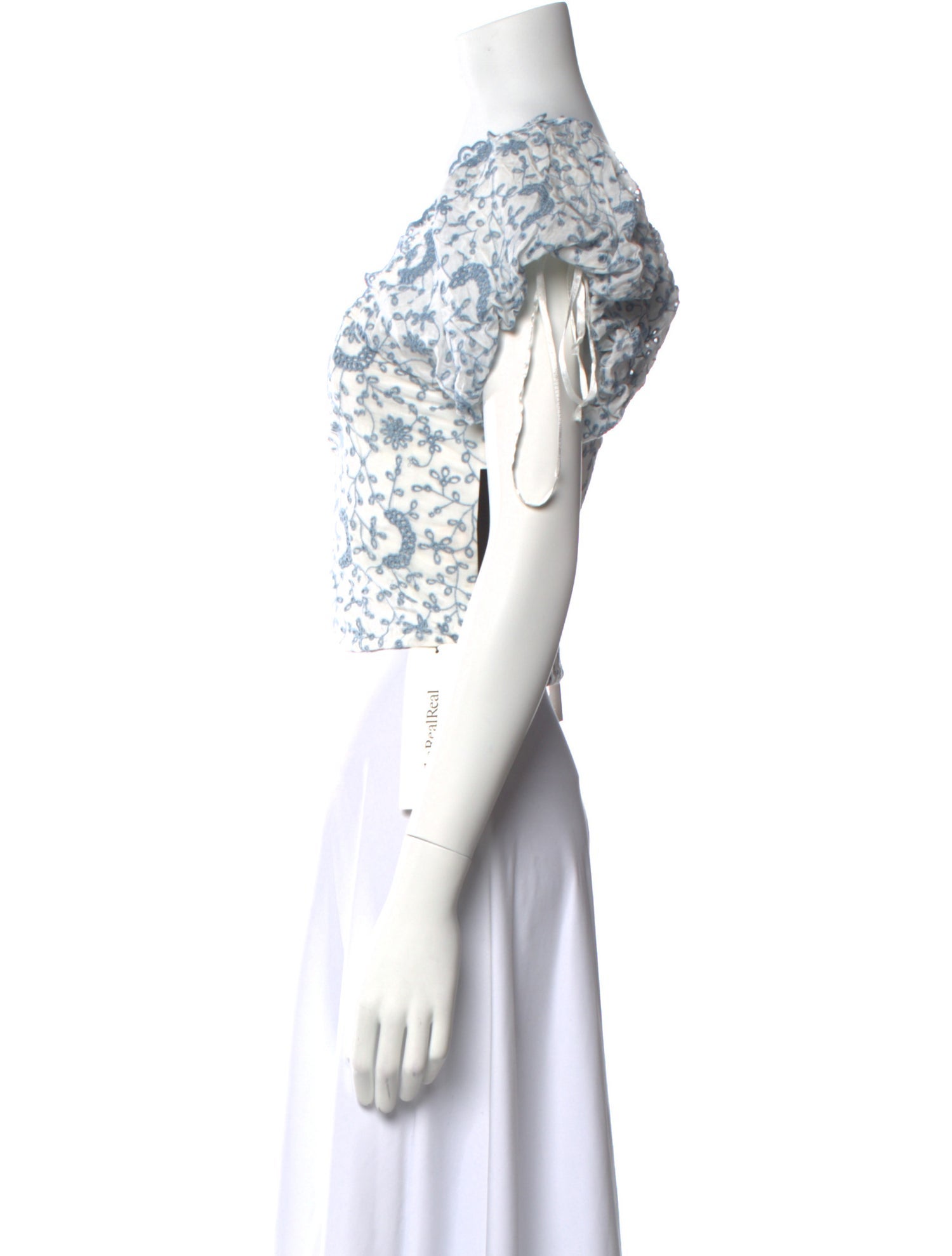 LoveShackFancy Floral Print Square Neckline Crop Top w/ Tags