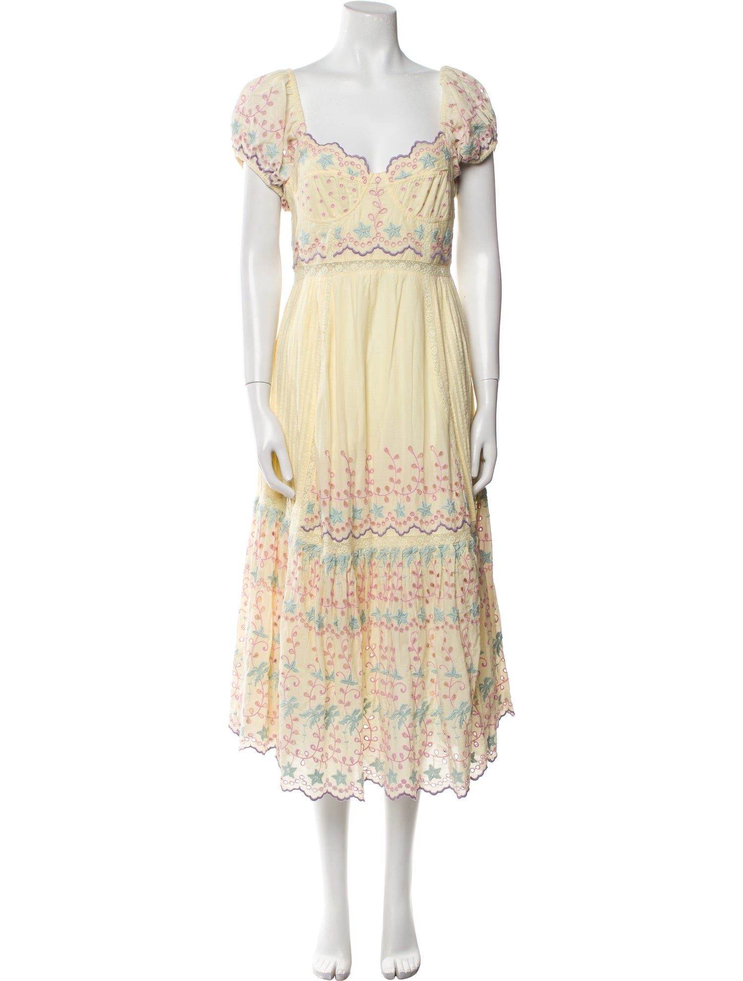 LoveShackFancy Floral Print Long Dress