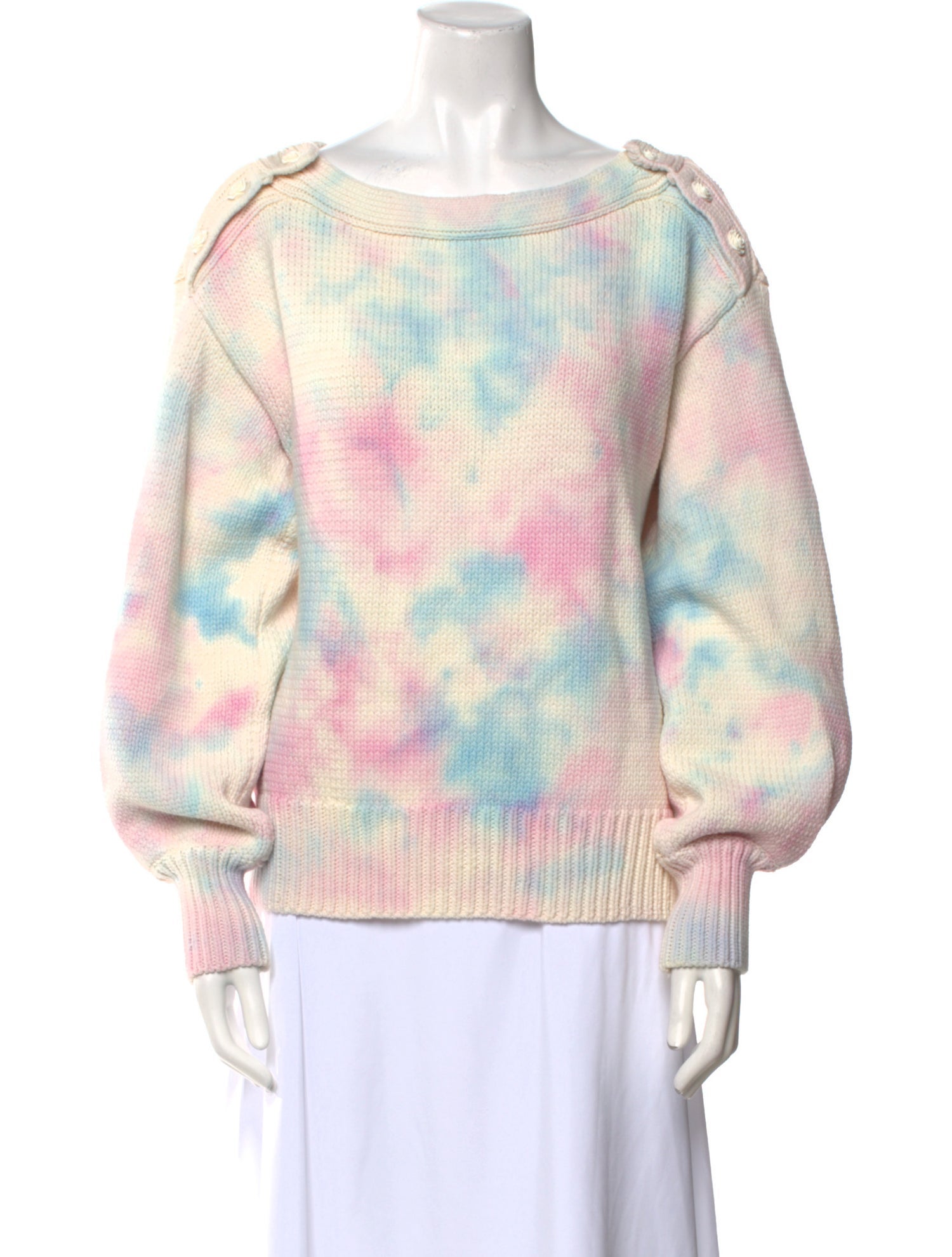 LoveShackFancy Tie-Dye Print Crew Neck Sweater