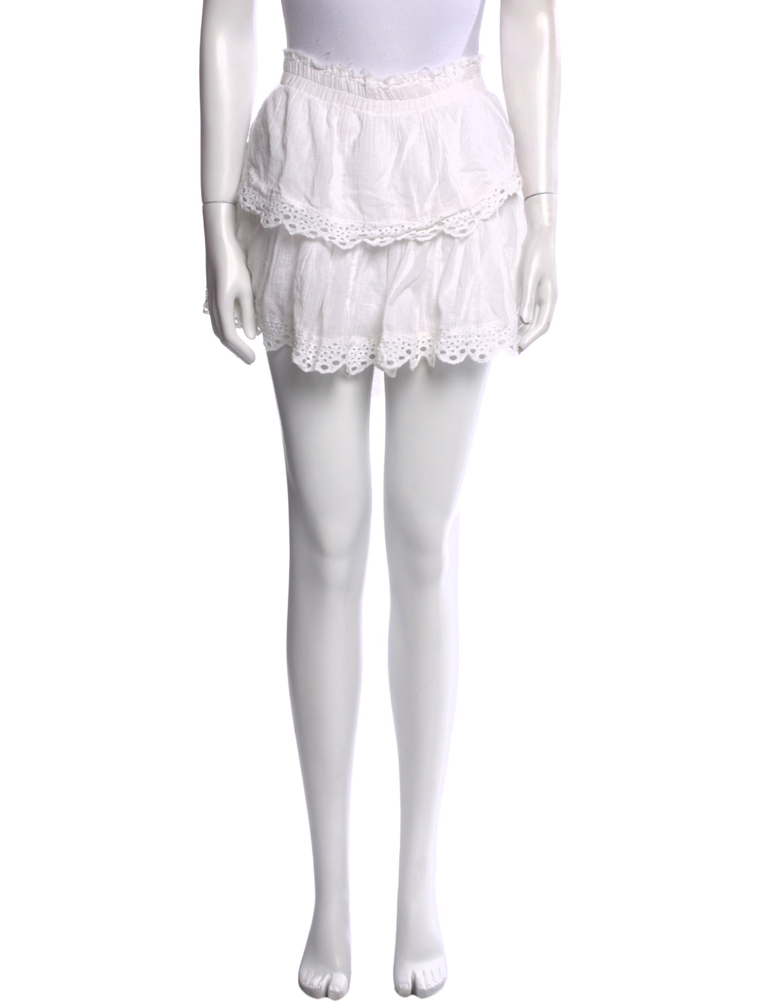 LoveShackFancy Ruffle Embellishment Mini Skirt