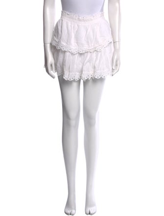 LoveShackFancy Ruffle Embellishment Mini Skirt