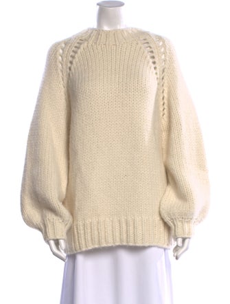 LoveShackFancy Baby Alpaca Crew Neck Sweater