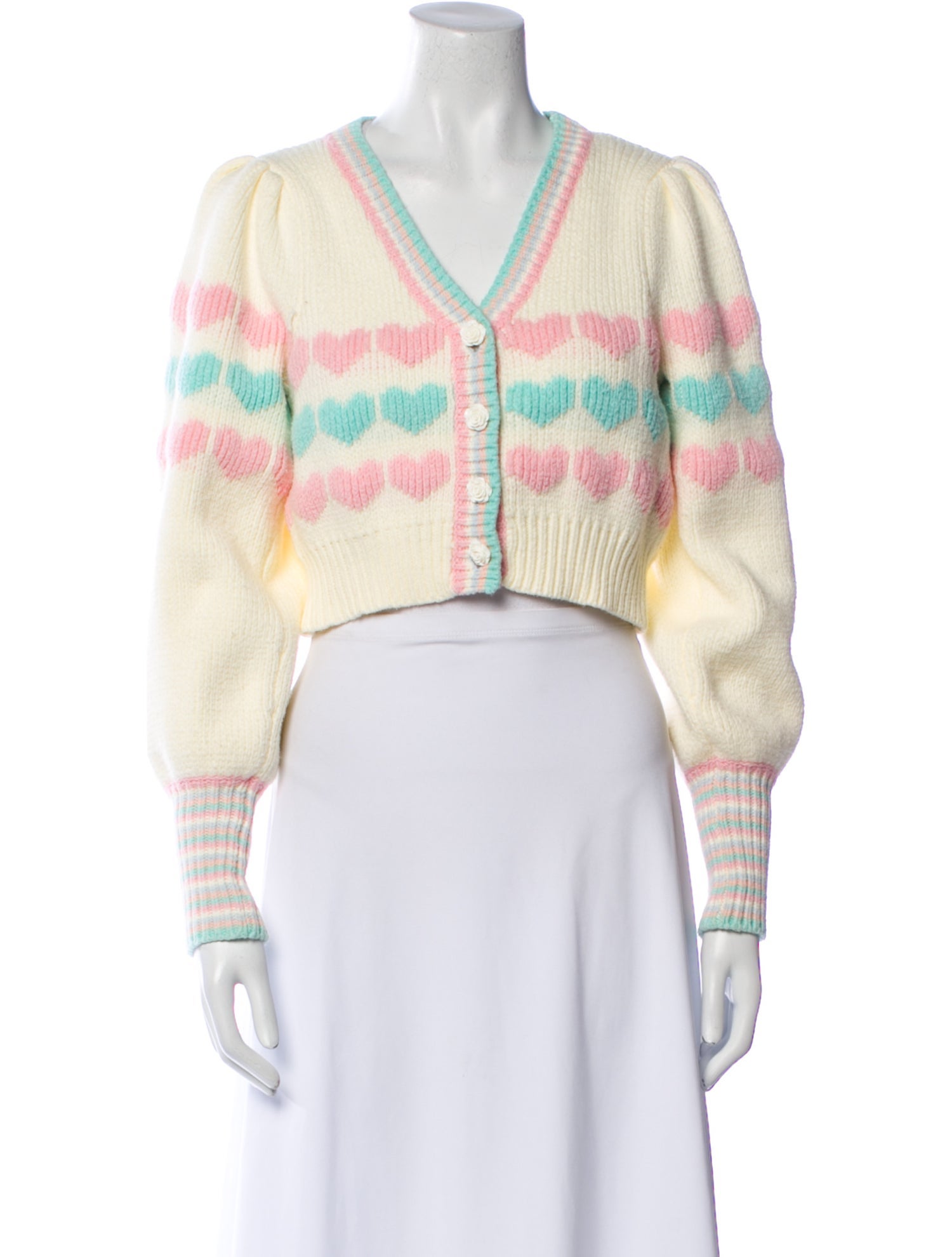 LoveShackFancy Striped V-Neck Sweater