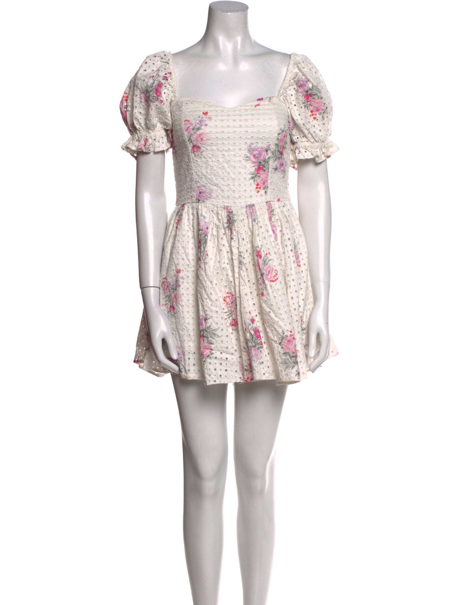 LoveShackFancy Floral Print Mini Dress