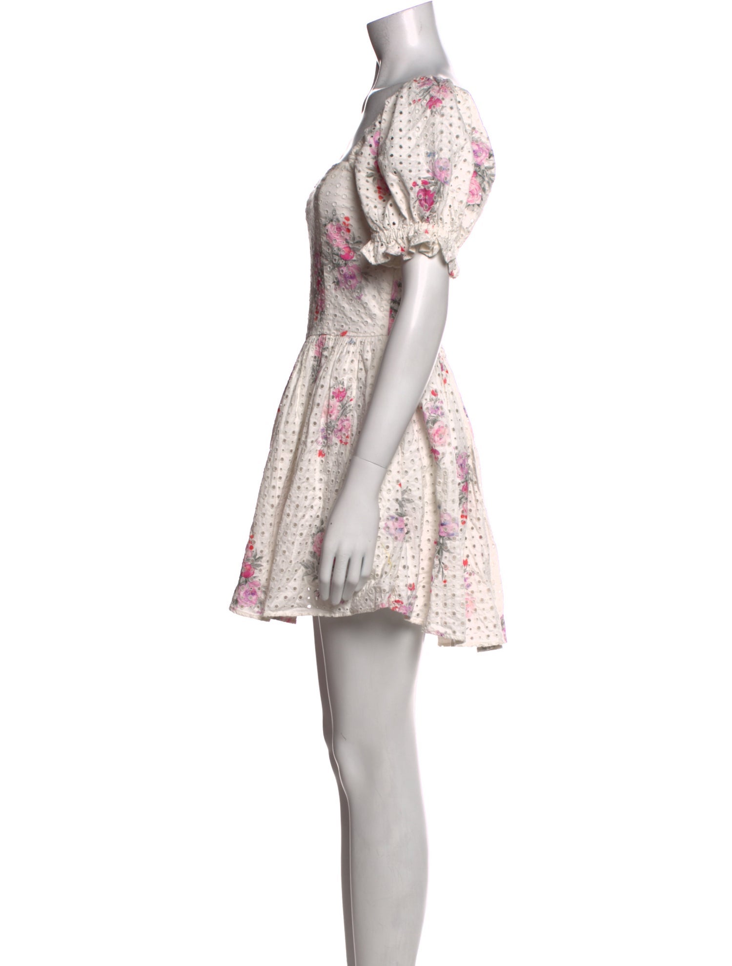 LoveShackFancy Floral Print Mini Dress