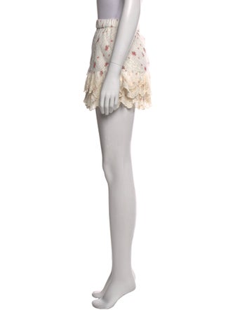 LoveShackFancy Floral Print Mini Skirt