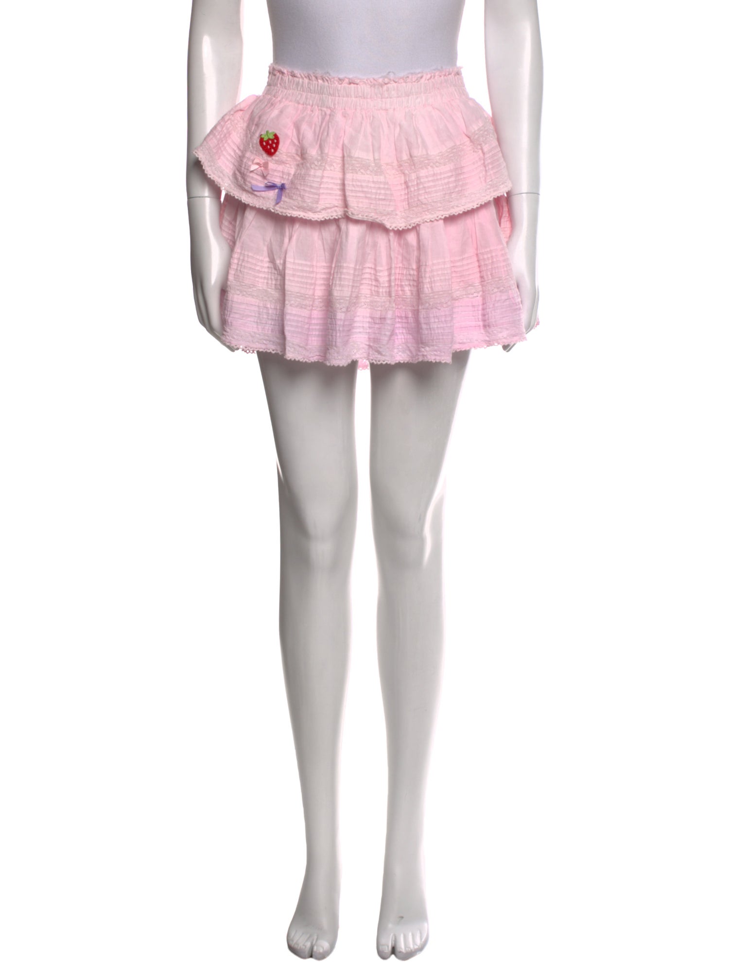 LoveShackFancy Striped Mini Skirt