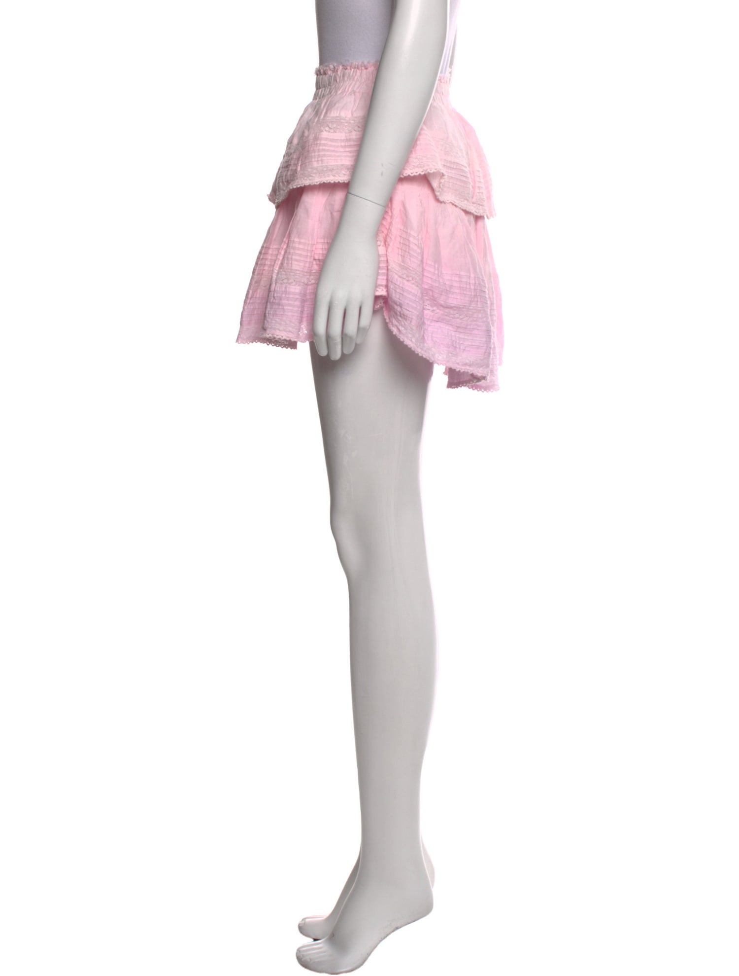 LoveShackFancy Striped Mini Skirt