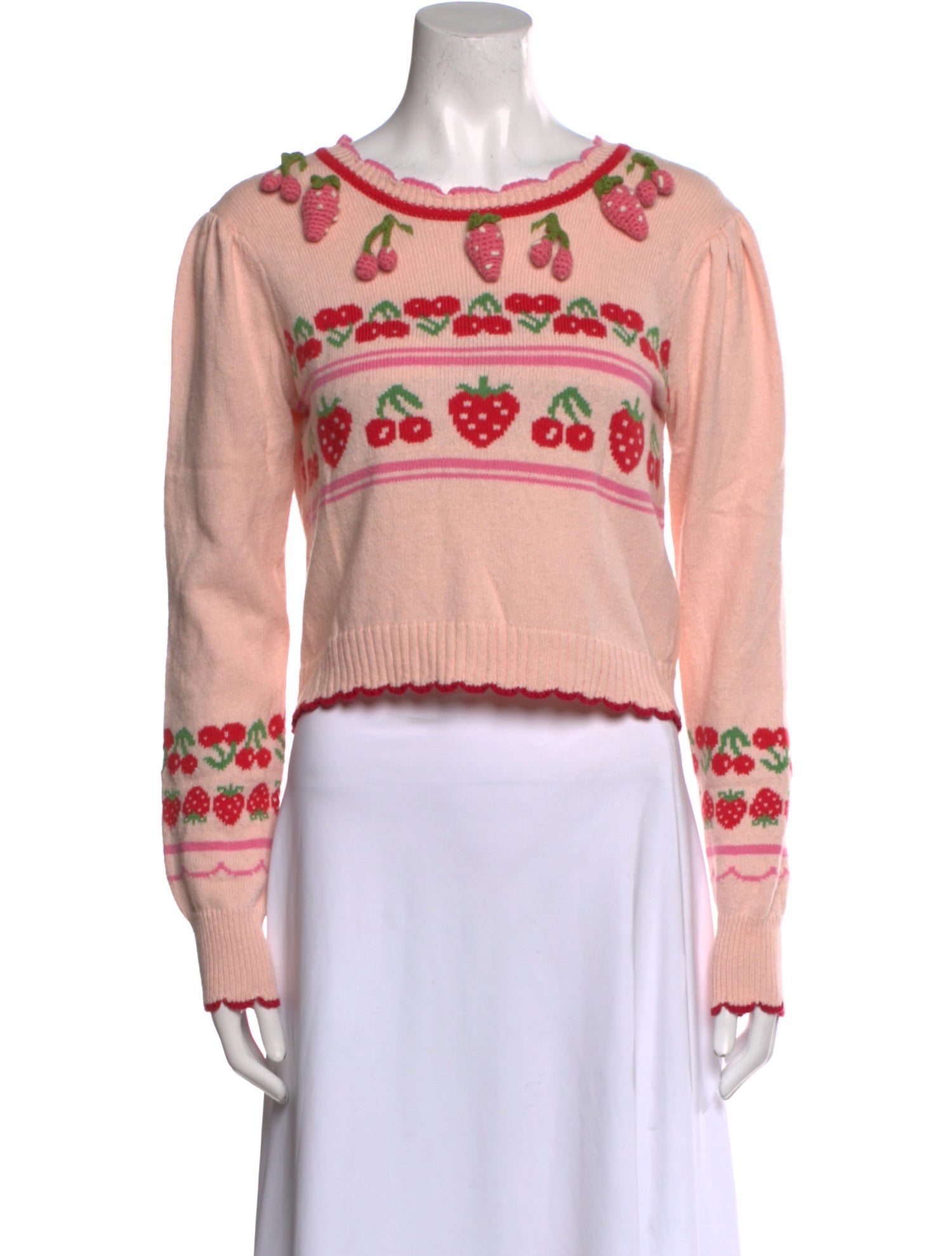 LoveShackFancy Printed Scoop Neck Sweater