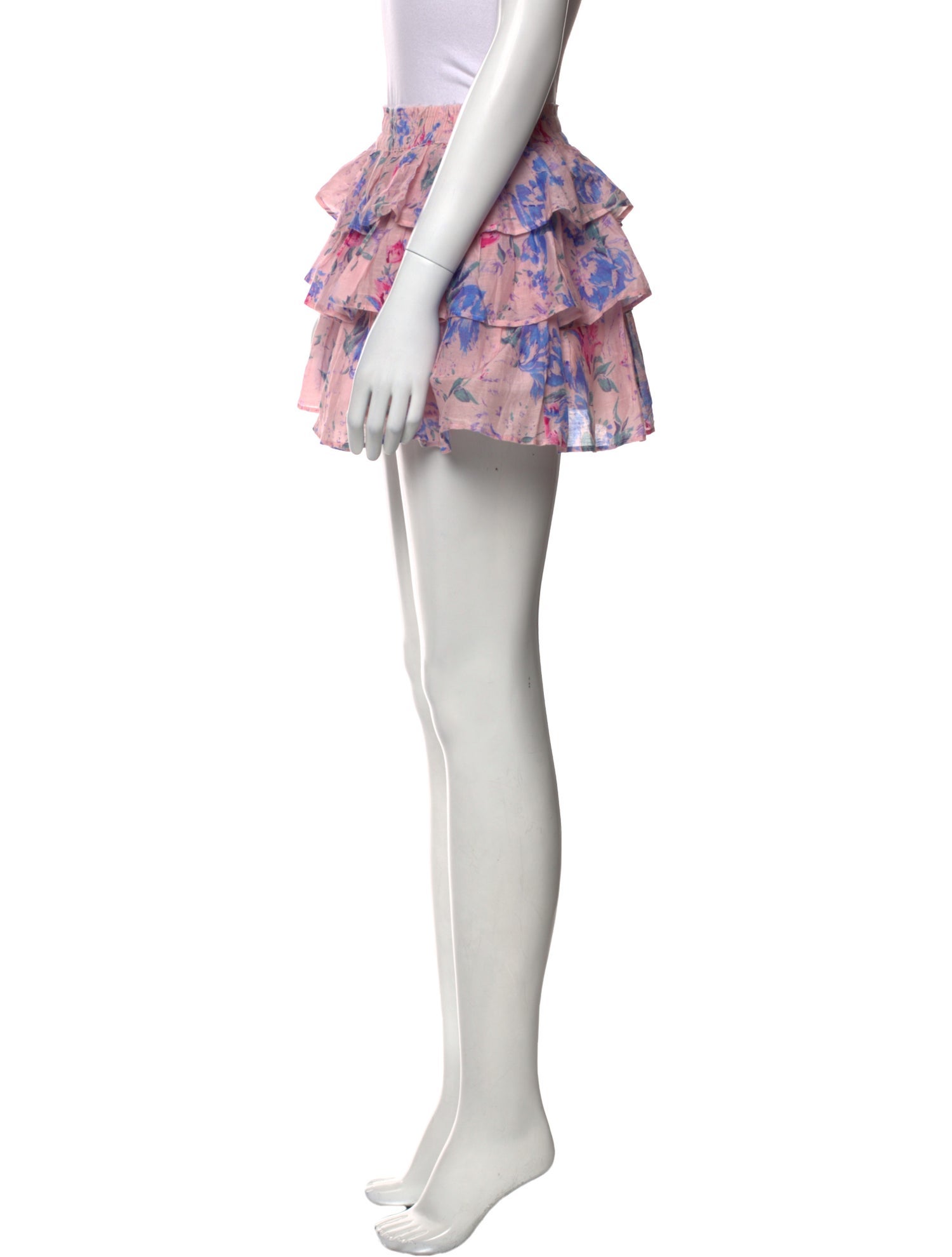 LoveShackFancy Floral Print Mini Skirt