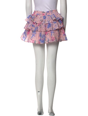 LoveShackFancy Floral Print Mini Skirt