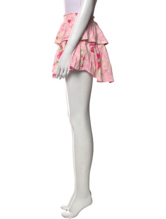 LoveShackFancy Floral Print Mini Skirt