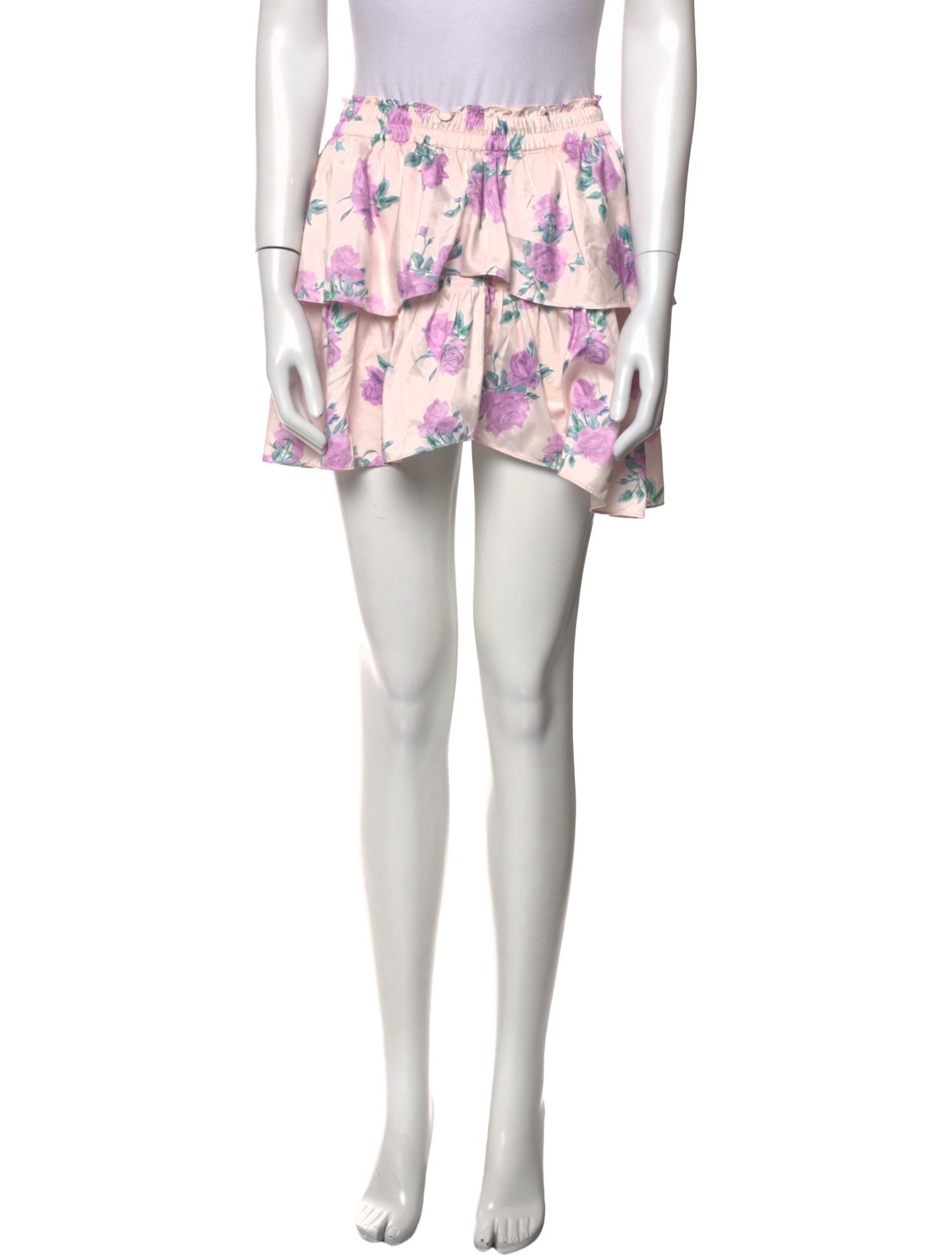 LoveShackFancy Floral Print Mini Skirt