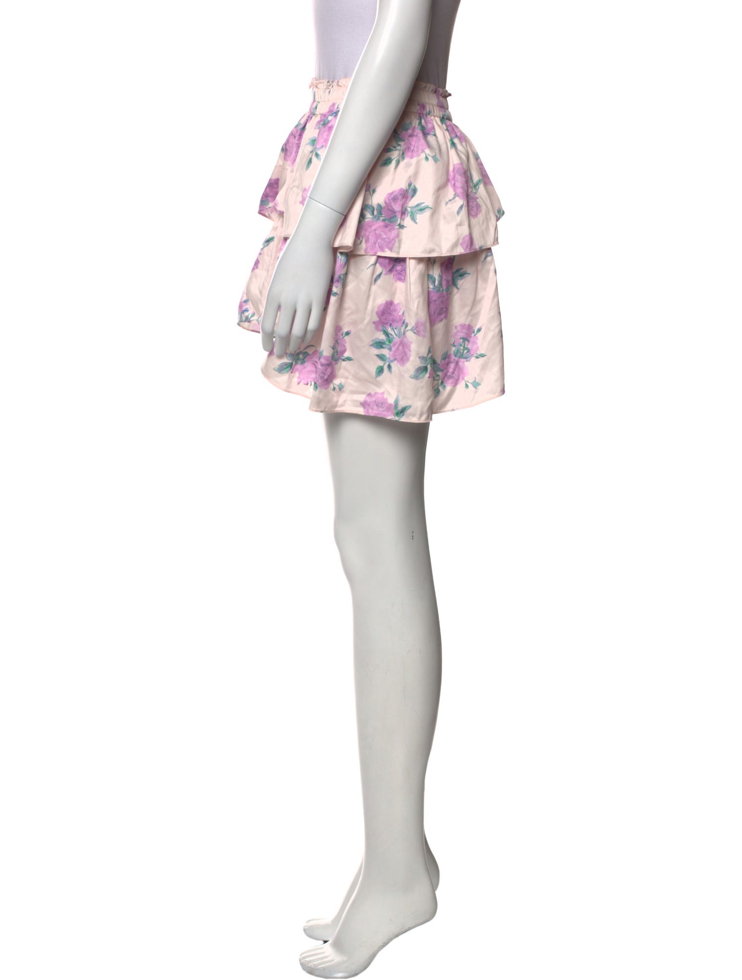 LoveShackFancy Floral Print Mini Skirt