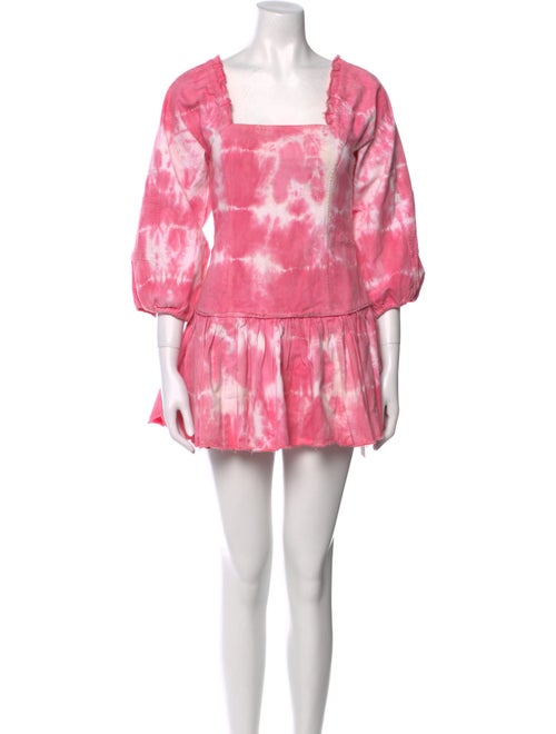 LoveShackFancy Tie-Dye Print Mini Dress