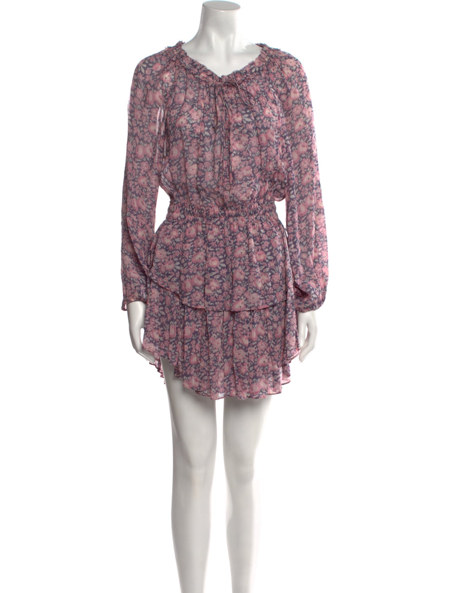 LoveShackFancy Floral Print Mini Dress