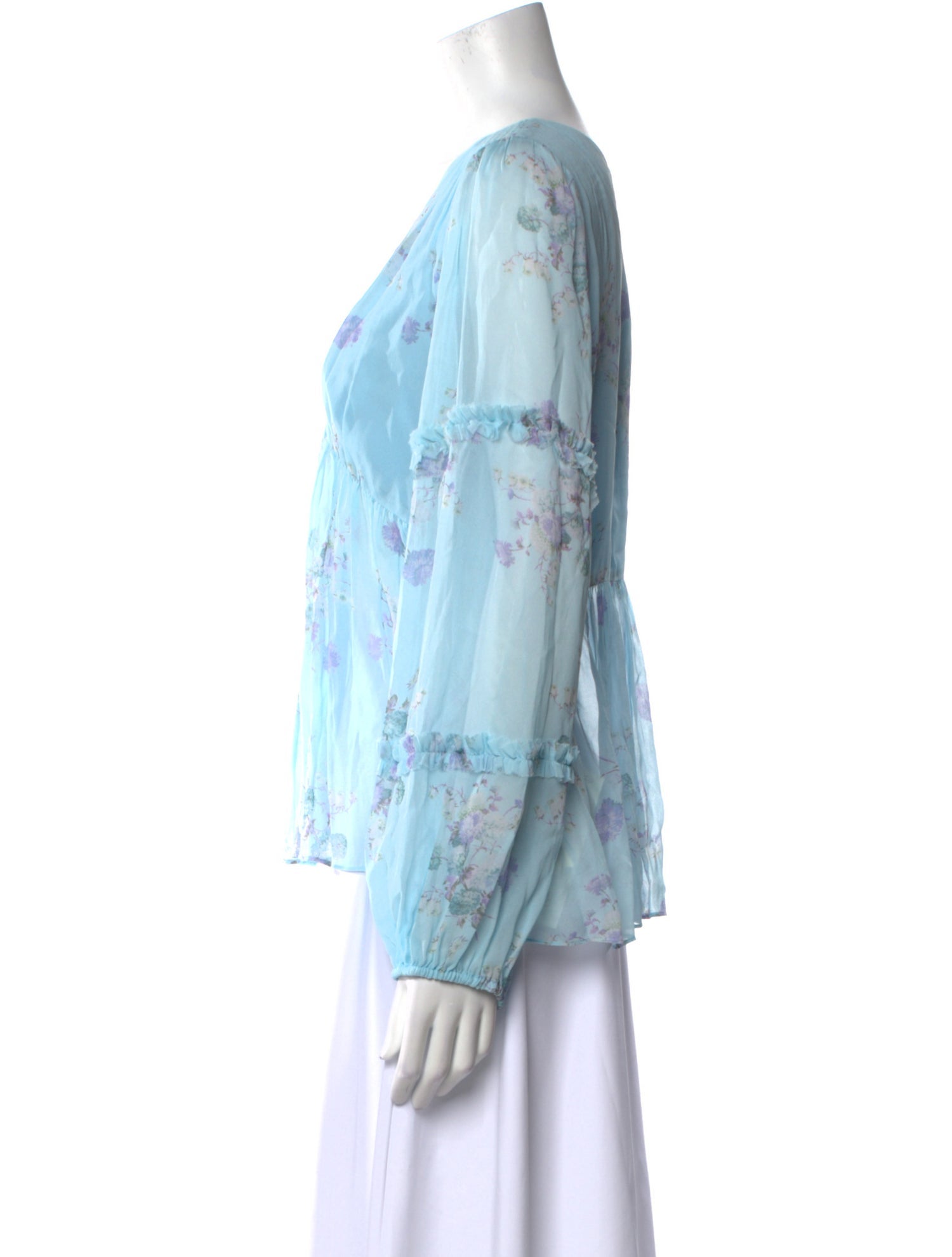 LoveShackFancy Tie-Dye Print V-Neck Blouse w/ Tags