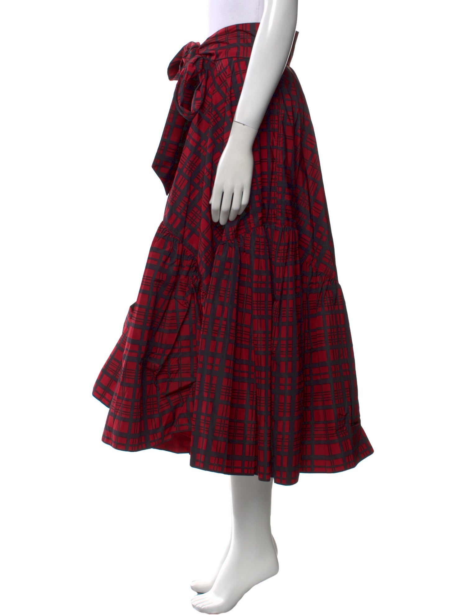 LoveShackFancy Plaid Print Midi Length Skirt w/ Tags