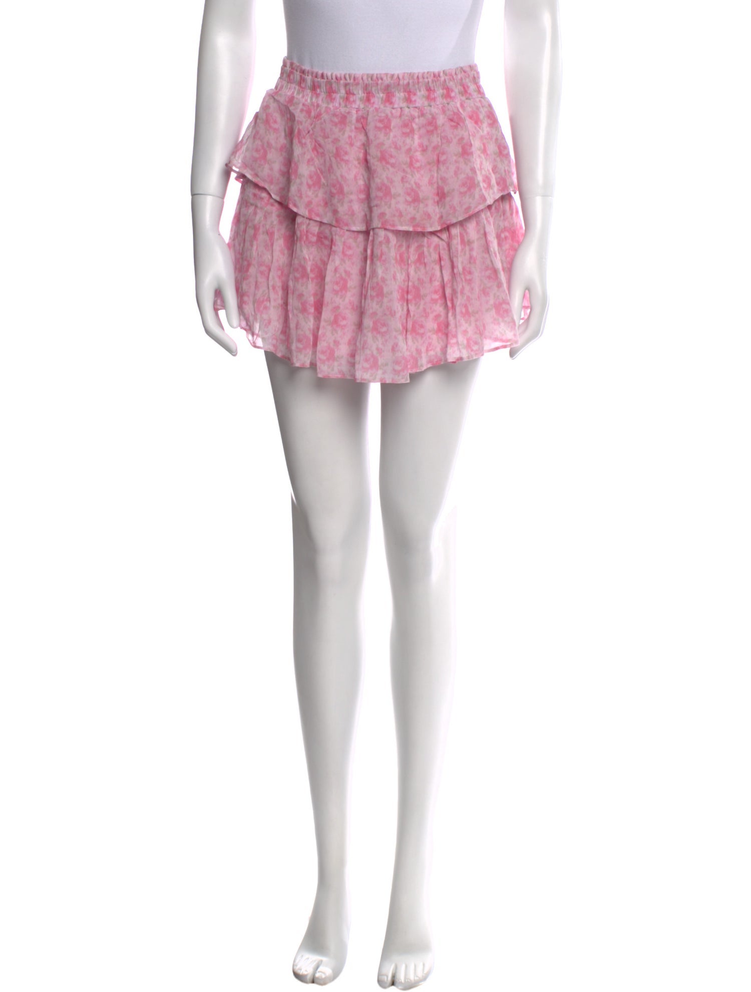 LoveShackFancy Floral Print Mini Skirt