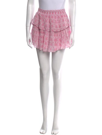 LoveShackFancy Floral Print Mini Skirt