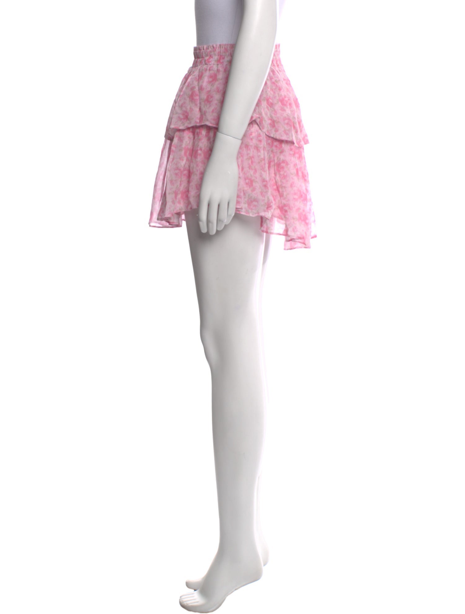 LoveShackFancy Floral Print Mini Skirt