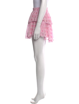 LoveShackFancy Floral Print Mini Skirt