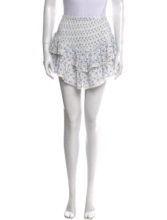 LoveShackFancy Floral Print Mini Skirt