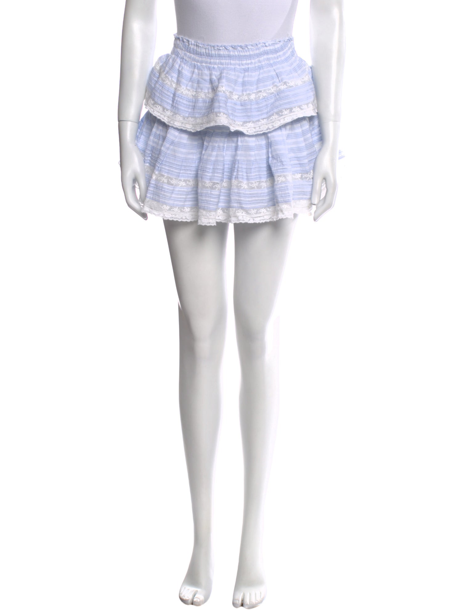 LoveShackFancy Striped Mini Skirt